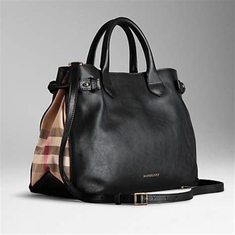 black burberry handbag|Burberry black leather shoulder bag.